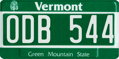 VT license plate ODB544