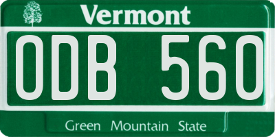 VT license plate ODB560
