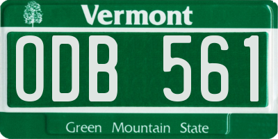 VT license plate ODB561
