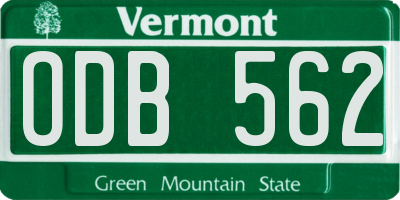 VT license plate ODB562