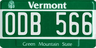 VT license plate ODB566