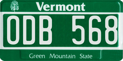 VT license plate ODB568