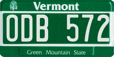 VT license plate ODB572