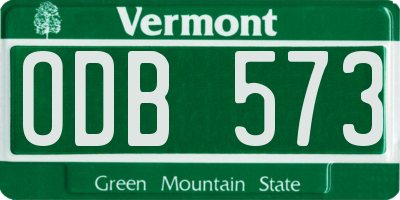 VT license plate ODB573
