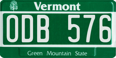 VT license plate ODB576