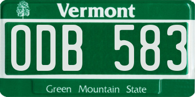 VT license plate ODB583
