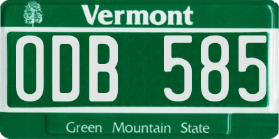 VT license plate ODB585