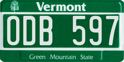VT license plate ODB597