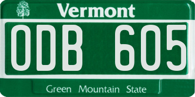 VT license plate ODB605