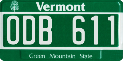 VT license plate ODB611