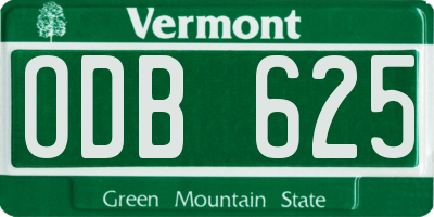VT license plate ODB625