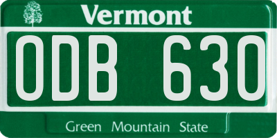 VT license plate ODB630
