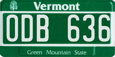 VT license plate ODB636