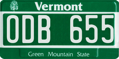 VT license plate ODB655