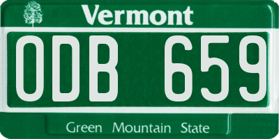 VT license plate ODB659