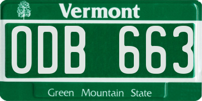 VT license plate ODB663