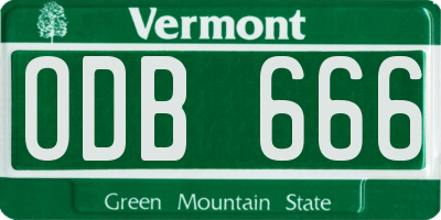VT license plate ODB666