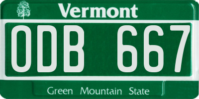 VT license plate ODB667
