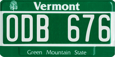 VT license plate ODB676