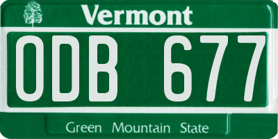 VT license plate ODB677