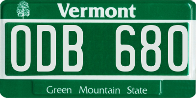 VT license plate ODB680