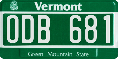VT license plate ODB681