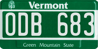 VT license plate ODB683