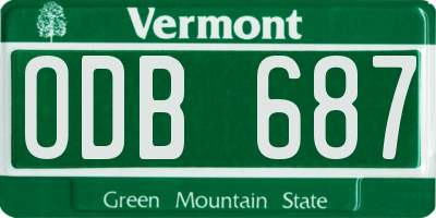VT license plate ODB687