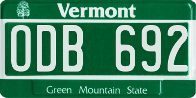 VT license plate ODB692