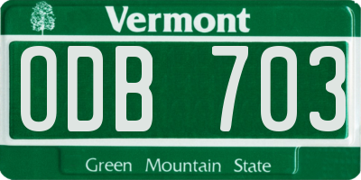 VT license plate ODB703