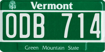 VT license plate ODB714