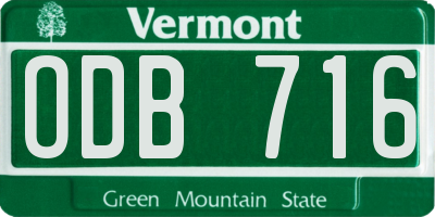 VT license plate ODB716