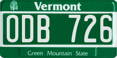 VT license plate ODB726