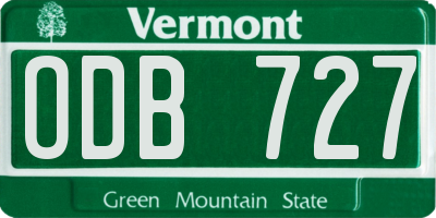 VT license plate ODB727