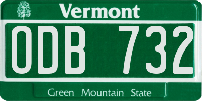 VT license plate ODB732