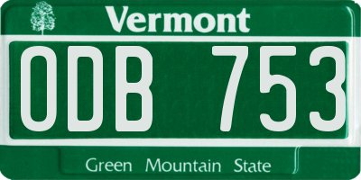 VT license plate ODB753