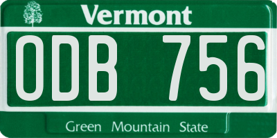 VT license plate ODB756
