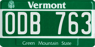 VT license plate ODB763