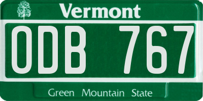VT license plate ODB767