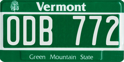 VT license plate ODB772