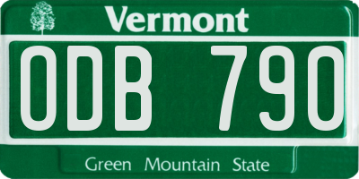 VT license plate ODB790