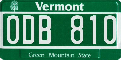 VT license plate ODB810