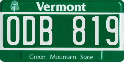 VT license plate ODB819