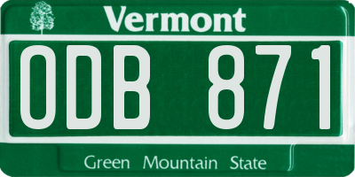 VT license plate ODB871
