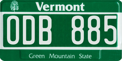 VT license plate ODB885