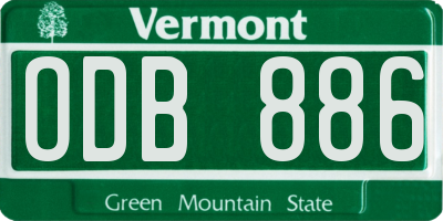 VT license plate ODB886