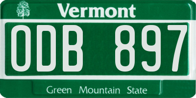 VT license plate ODB897
