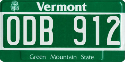 VT license plate ODB912