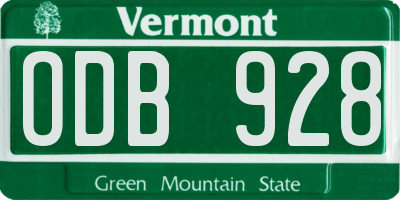 VT license plate ODB928