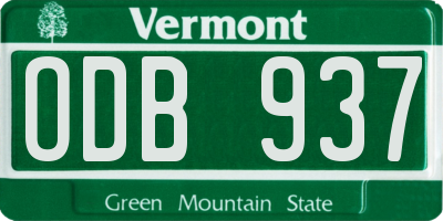 VT license plate ODB937